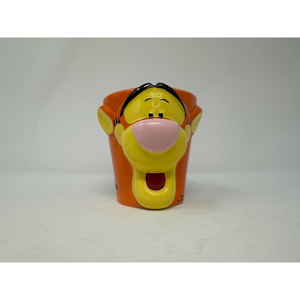 Disney Tigger 3D Sculpted Ceramic Coffee Mug Winnie the Pooh Tail Handle Orange